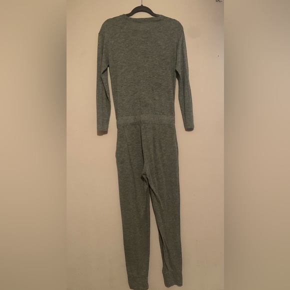 Monrow Long Sleeve Henley Jumpsuit Heather Grey Small - Picture 6 of 10